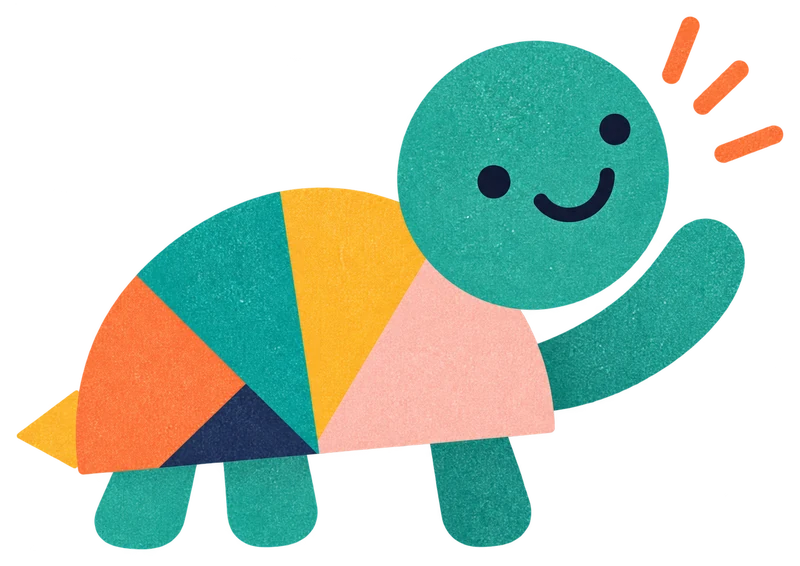 Doodle Turtle waving hello