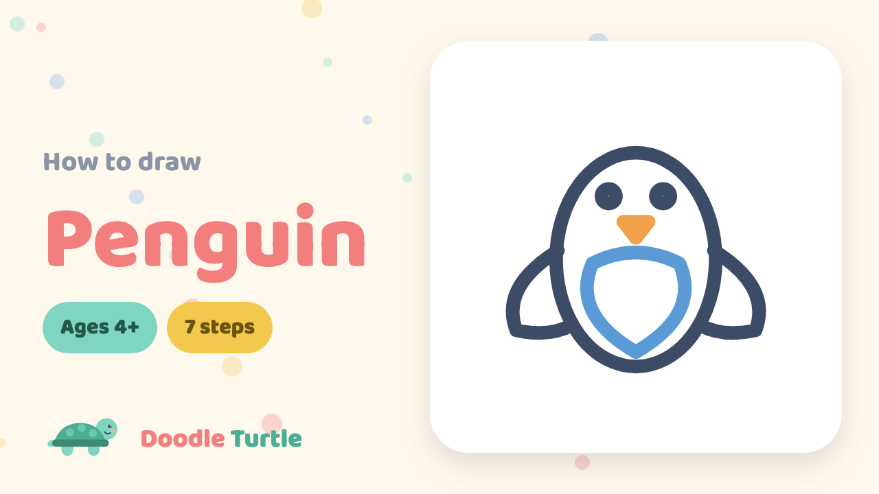 How to draw a penguin — slow draw-along video