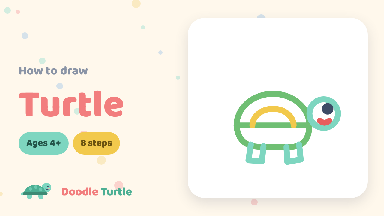 How to draw a turtle — slow draw-along video