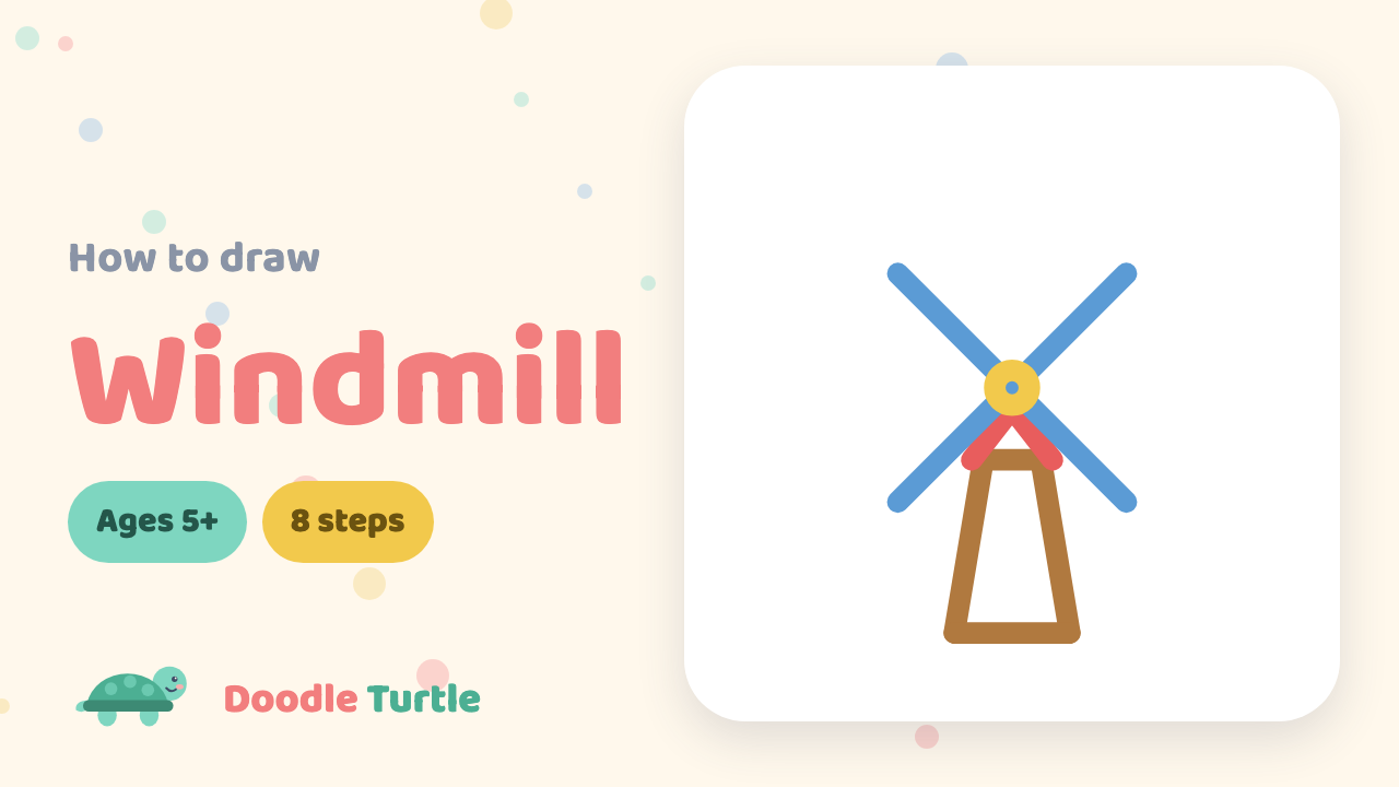 How to draw a windmill — slow draw-along video